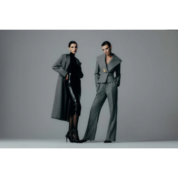 Bias Stripe Twill Belted Coat - Image 6