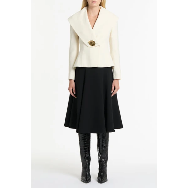 Ivory Crepe Mantello Jacket - Image 6