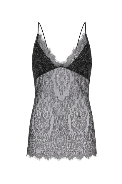 Carla-Zampatti-Black-Chantilly-Lace-Cami88714_nobg Black Chantilly Lace Cami - Image 1