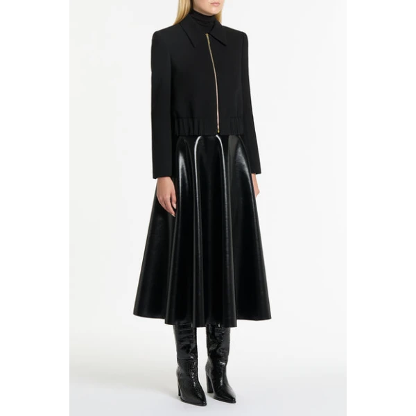 Black Crepe Bomber Jacket - Image 4