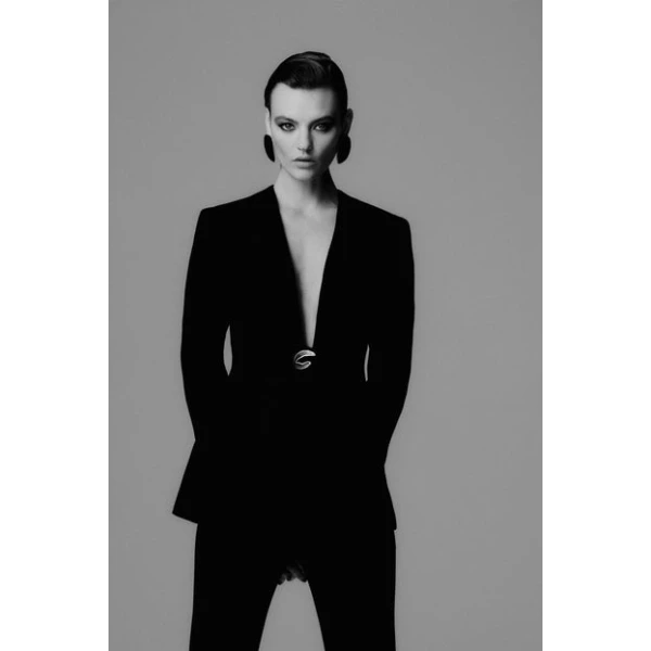 Black Crepe C Blazer - Image 4
