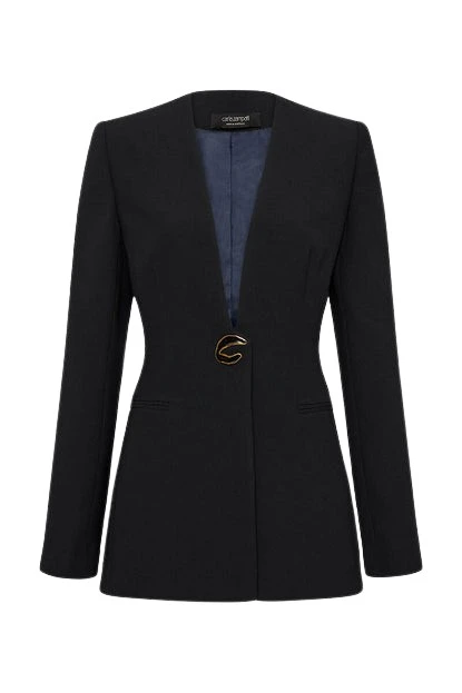 Carla-Zampatti-Black-Crepe-C-Blazer33482_nobg Black Crepe C Blazer - Image 1