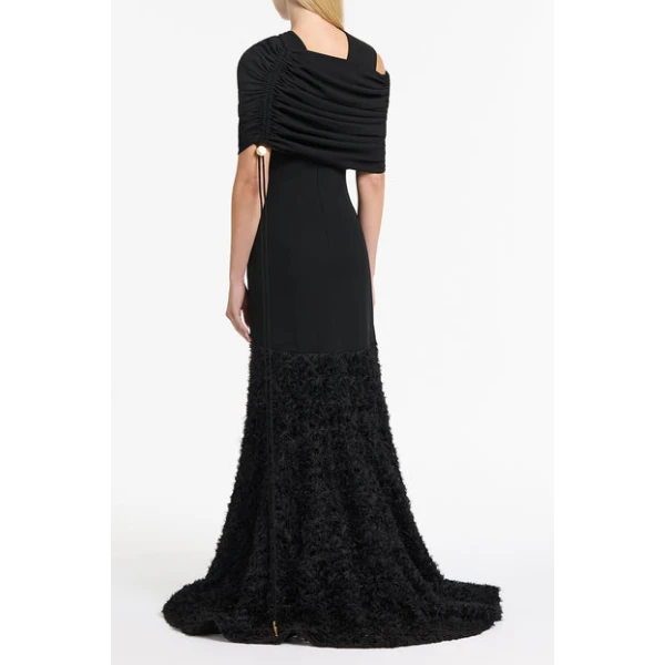Black Crepe Coulisse Shrug - Image 3