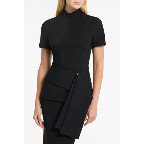 Black Crepe Fascia Top - Image 5