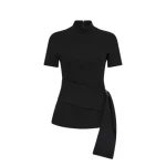 Black Crepe Fascia Top