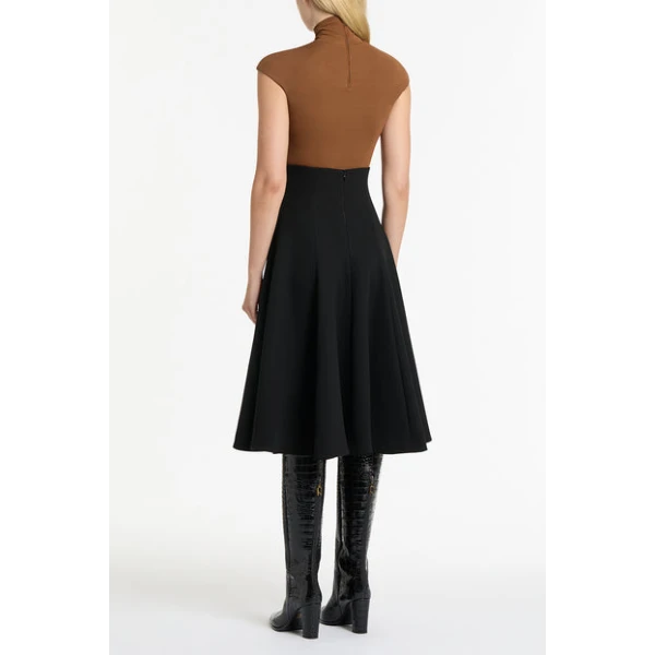 Black Crepe Flared Skirt - Image 3