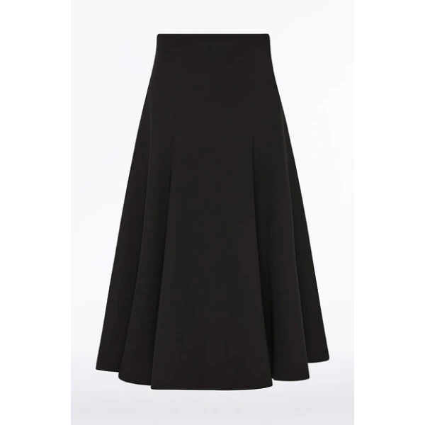 Black Crepe Flared Skirt - Image 5