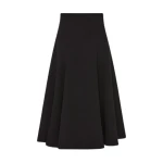 Black Crepe Flared Skirt