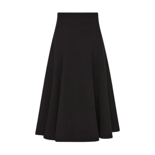 Black Crepe Flared Skirt