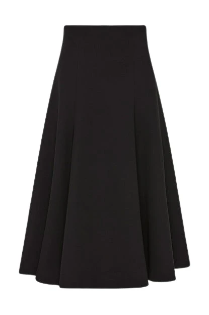 Carla-Zampatti-Black-Crepe-Flared-Skirt86868_nobg Black Crepe Flared Skirt - Image 1