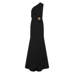 Black Crepe Piegato Gown
