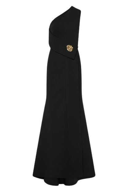Carla-Zampatti-Black-Crepe-Piegato-Gown38633_nobg Black Crepe Piegato Gown - Image 1