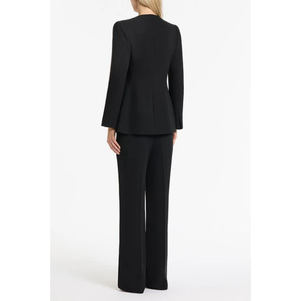 Black Crepe Striscia Blazer - Image 3