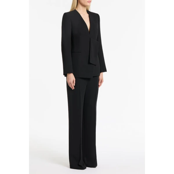 Black Crepe Striscia Blazer - Image 4