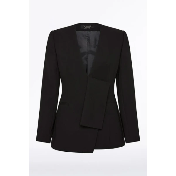 Black Crepe Striscia Blazer - Image 5