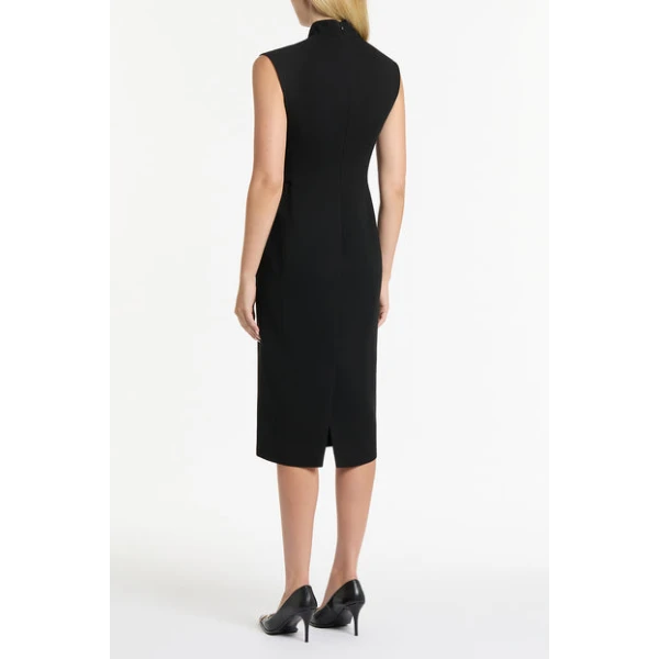 Black Crepe Striscia Dress - Image 3