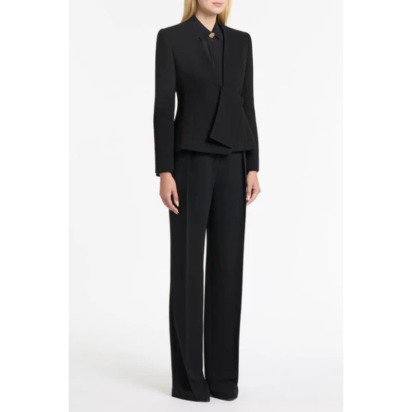 Black Crepe Striscia Jacket - Image 4