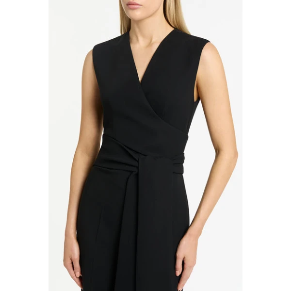 Black Crepe Striscia Jumpsuit - Image 4
