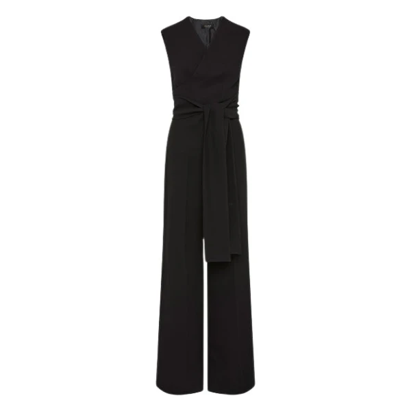 Black Crepe Striscia Jumpsuit