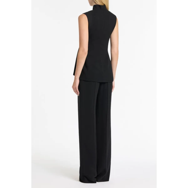 Black Crepe Striscia Polo - Image 3
