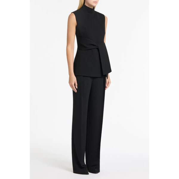 Black Crepe Striscia Polo - Image 4
