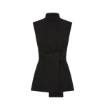 Black Crepe Striscia Polo