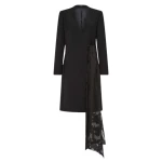 Black Double Wool Bow Dress
