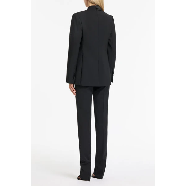 Black Double Wool Tux Blazer - Image 3