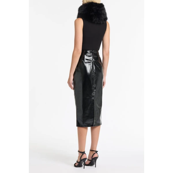 Black Faux Fur Manicotto - Image 3