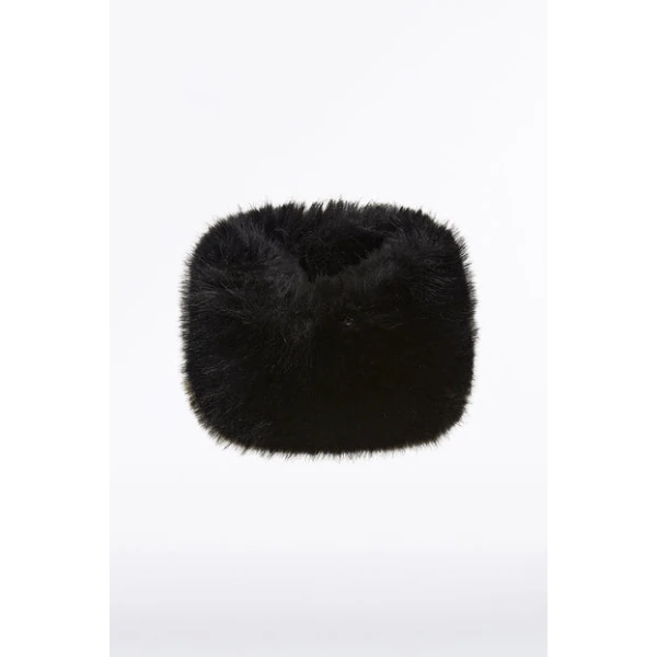Black Faux Fur Manicotto - Image 5