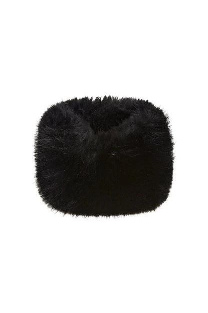 Carla-Zampatti-Black-Faux-Fur-Manicotto96507_nobg Black Faux Fur Manicotto - Image 1