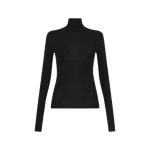 Black Fino Wool Jersey