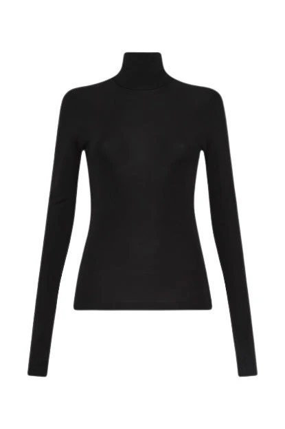 Carla-Zampatti-Black-Fino-Wool-Jersey44308_nobg Black Fino Wool Jersey - Image 1