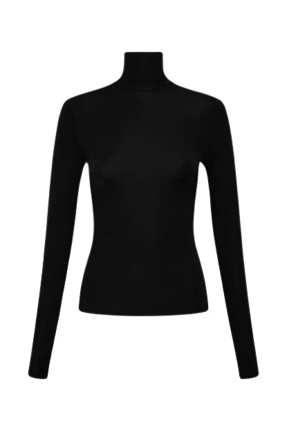 Carla-Zampatti-Black-Matte-Jersey-Skivvy99224_nobg Black Matte Jersey Skivvy - Image 1