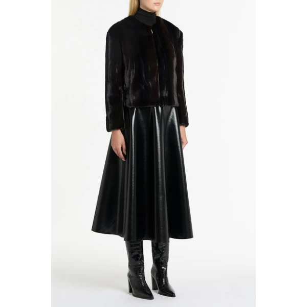 Chocolate Moray Faux Fur Jacket - Image 4