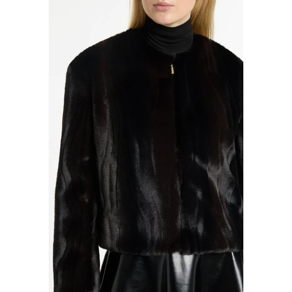 Chocolate Moray Faux Fur Jacket - Image 5