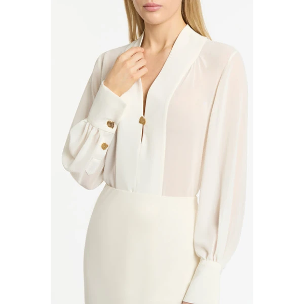 Ivory Georgette La Banda Shirt - Image 4