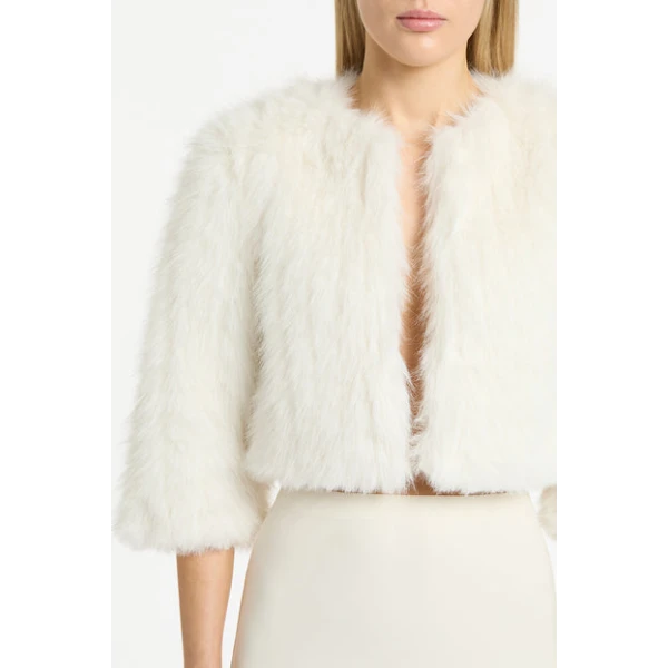 Ivory Piuma Fur Bolero - Image 5