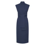 Navy Crepe Striscia Dress