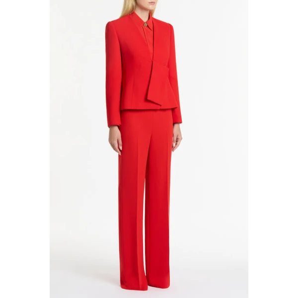 Red Crepe Striscia Jacket - Image 4