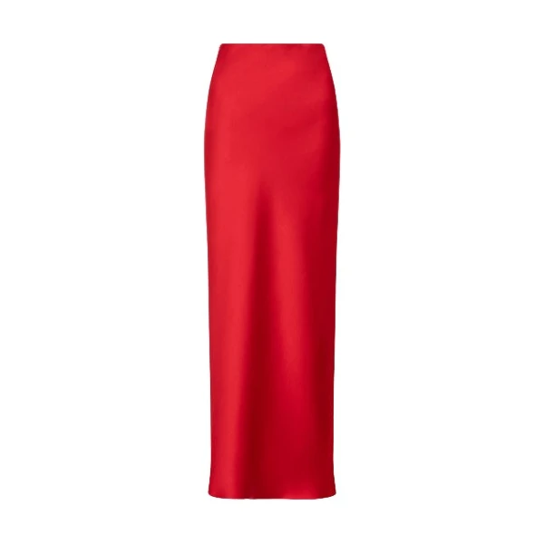 Red Satin Bias Skirt