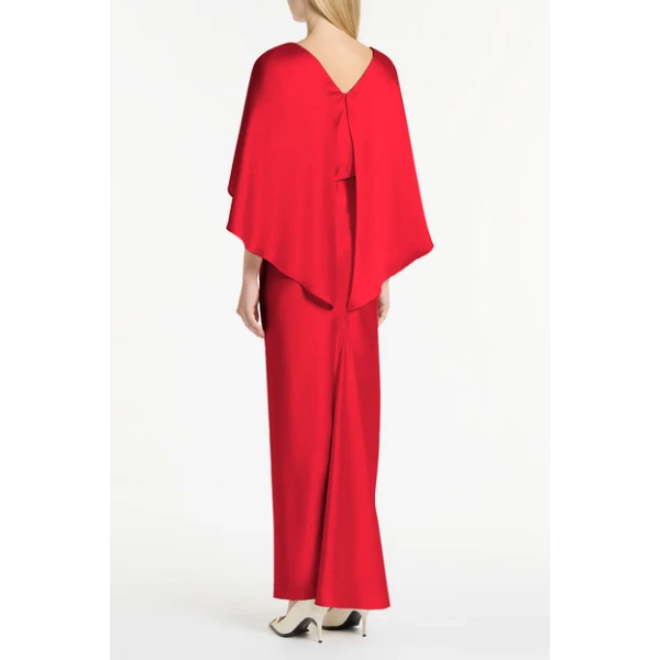 Red Satin Cape Top - Image 3