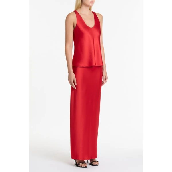 Red Satin Scoop Cami - Image 4