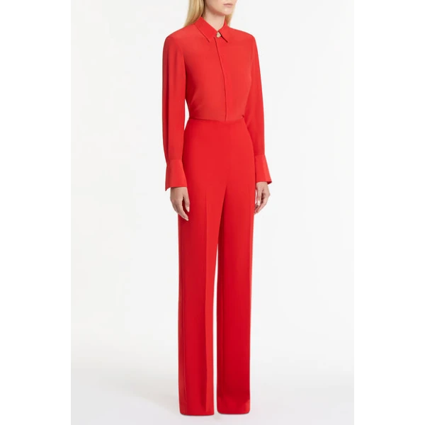 Red Silk Classic Shirt - Image 4
