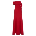 Scarlet Crepe Asymmetrical La Banda Gown