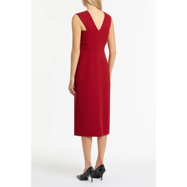 Scarlet Crepe La Banda Midi Dress - Image 3