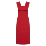 Scarlet Crepe La Banda Midi Dress