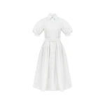 Balloon Sleeved Poplin Dress
