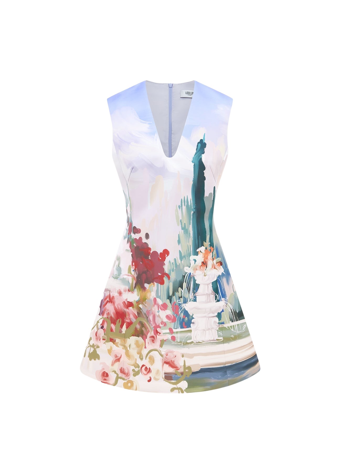 Leo Lin Briana V Neck Mini Dress – Jardin Print
