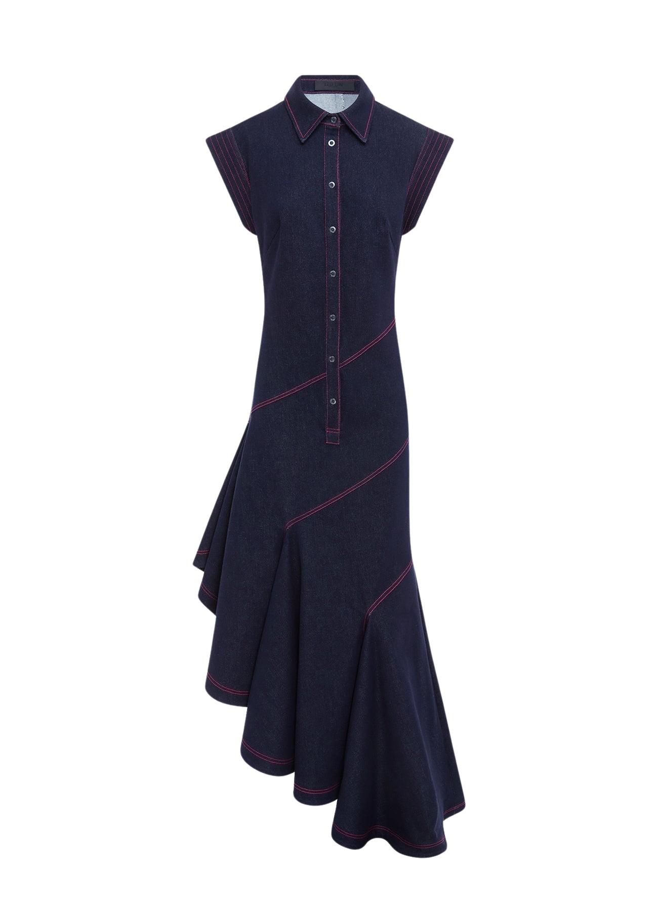 Leo Lin Demi Denim Asymmetric Dress – Indigo